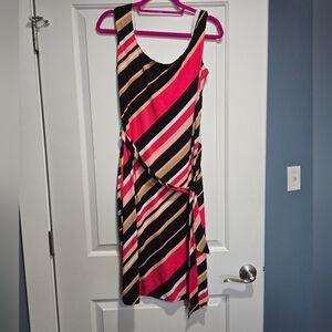 Merona Asymmetrical Dress - Pink, Black, Cream